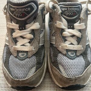 New Balance Kids' Gray and White Sneakers